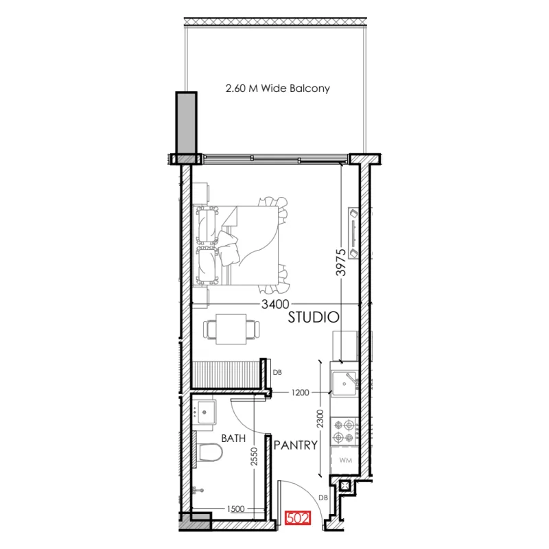 Floor plan — Studio