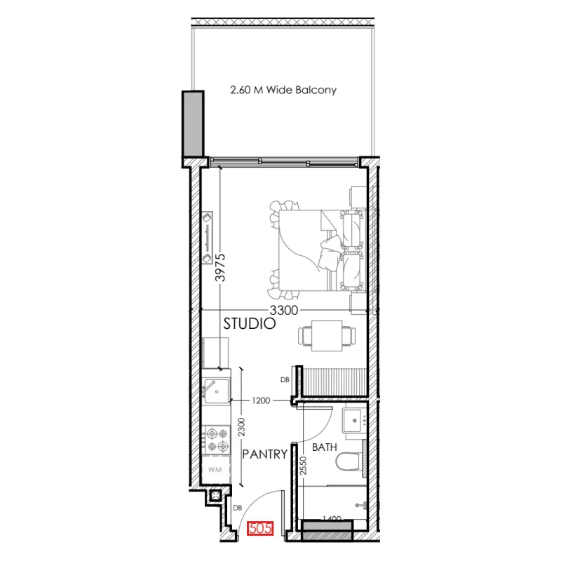 Floor plan — Studio