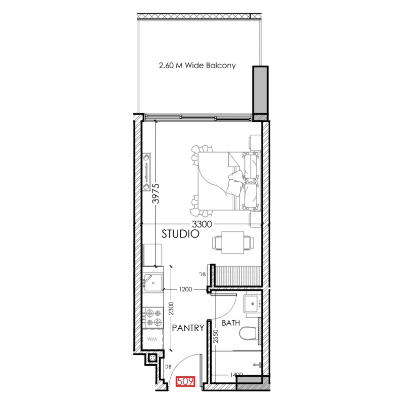 Floor plan — Studio