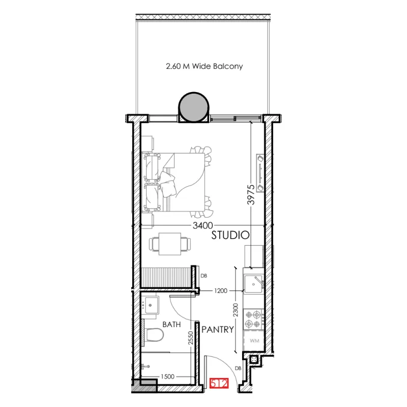 Floor plan — Studio