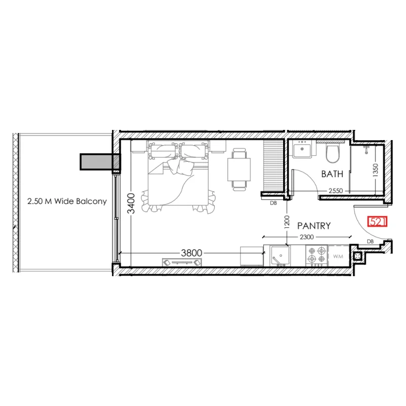 Floor plan — Studio