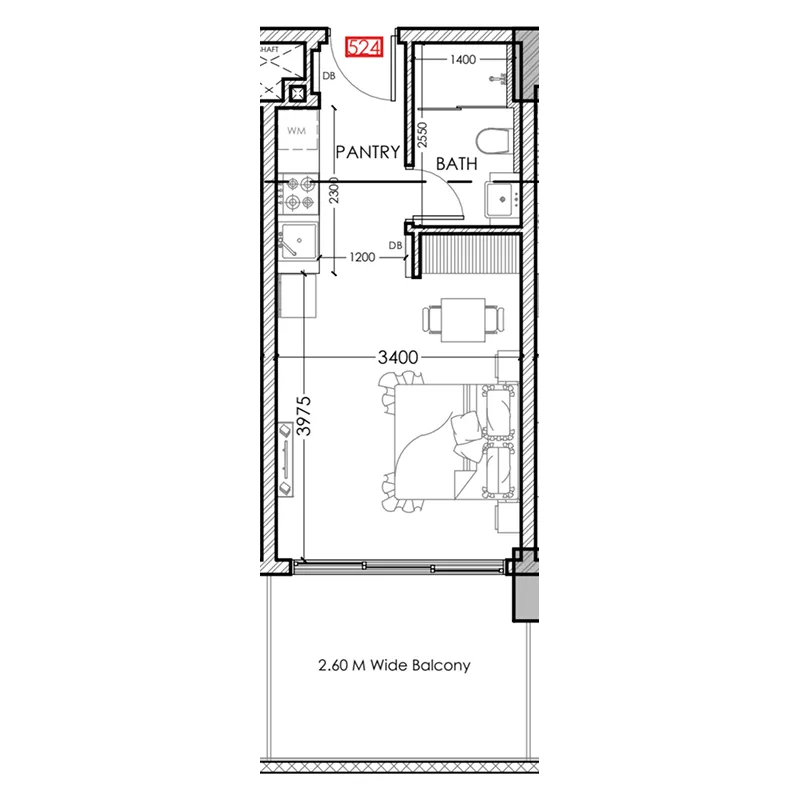 Floor plan — Studio