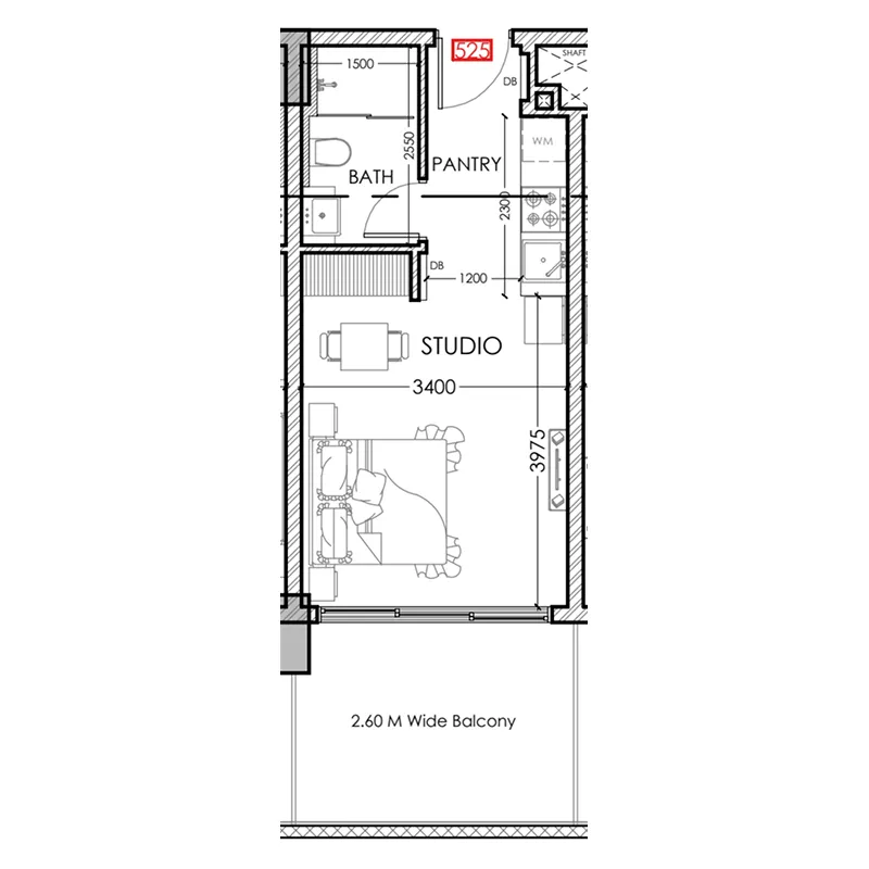Floor plan — Studio