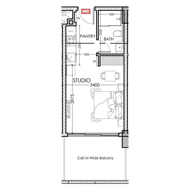 Floor plan — Studio