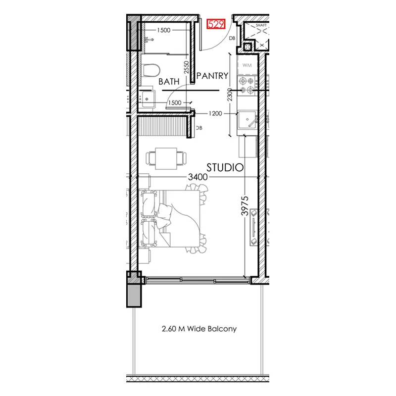 Floor plan — Studio