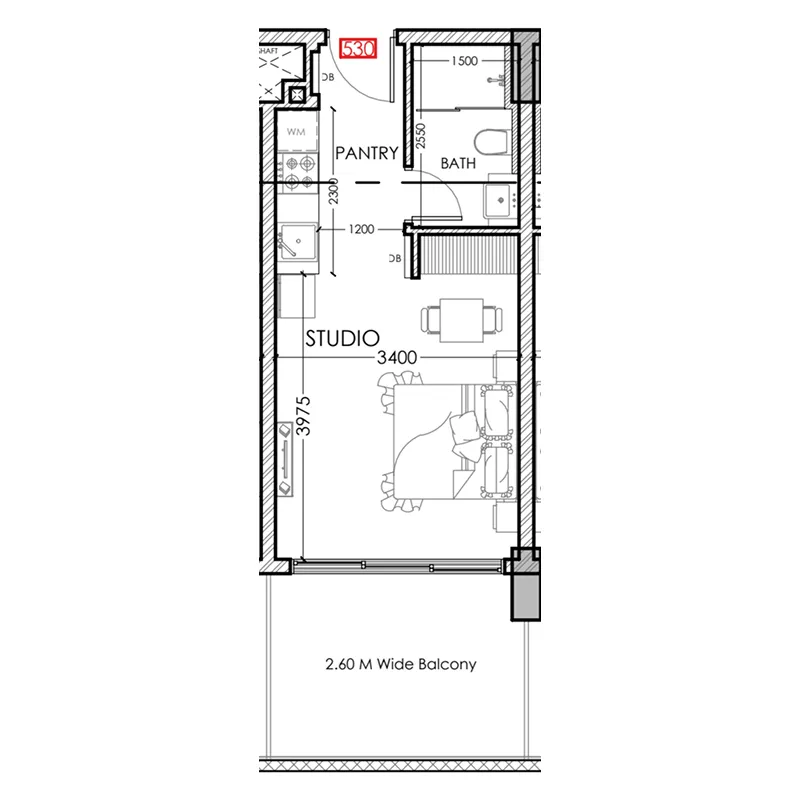 Floor plan — Studio