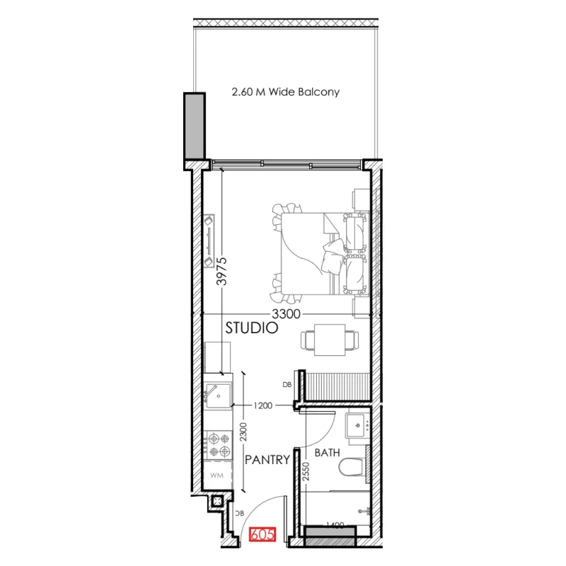 Floor plan — Studio