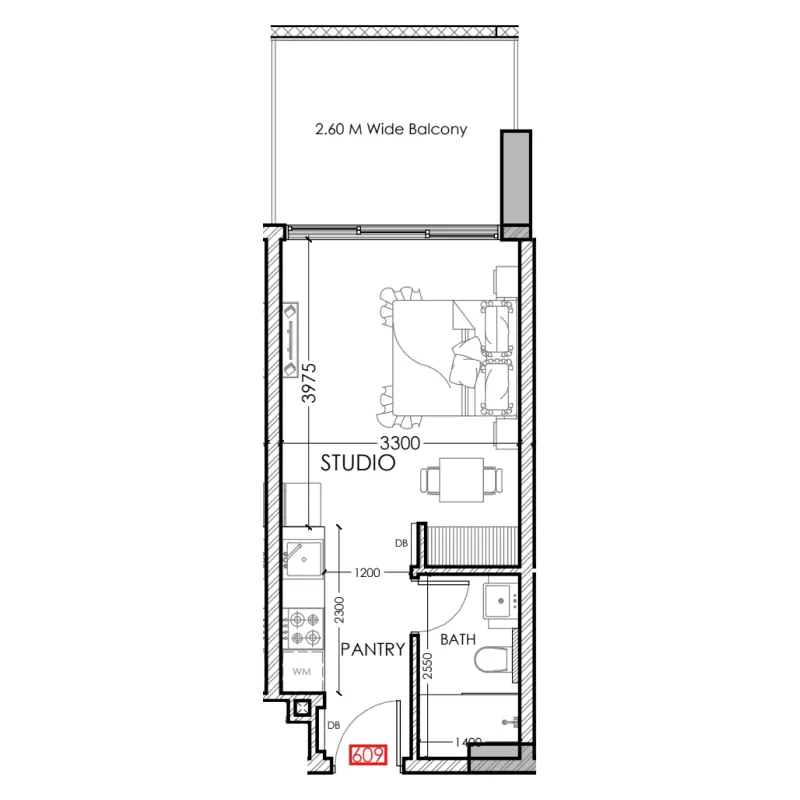 Floor plan — Studio