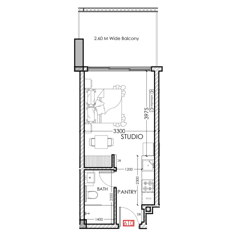 Floor plan — Studio
