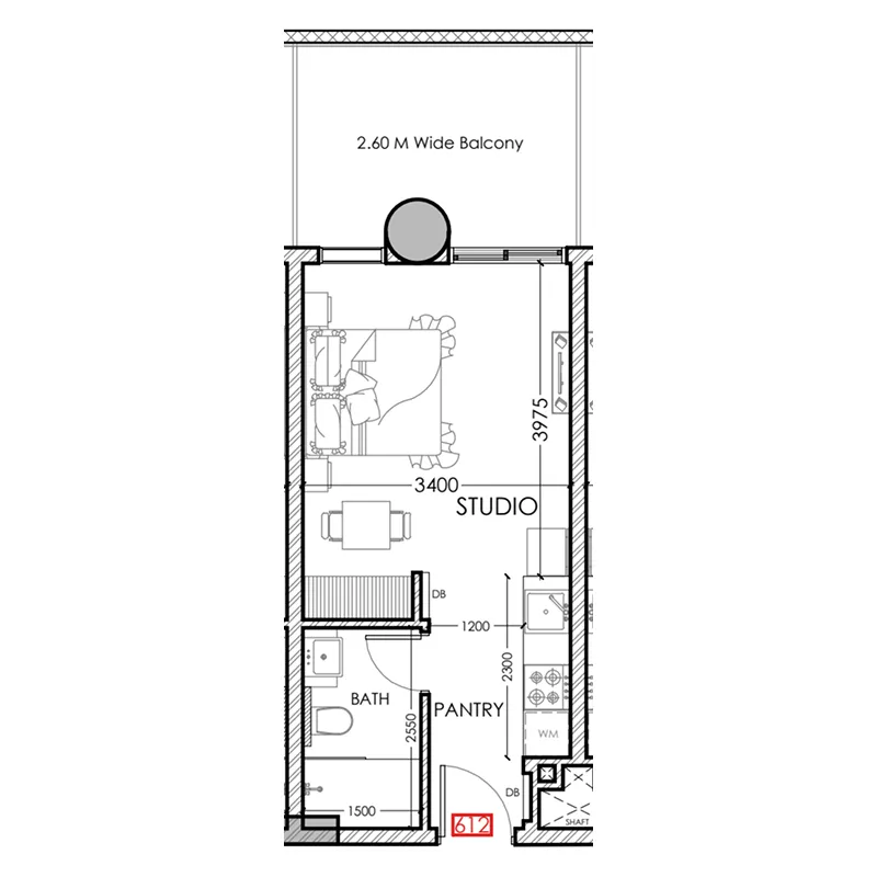 Floor plan — Studio