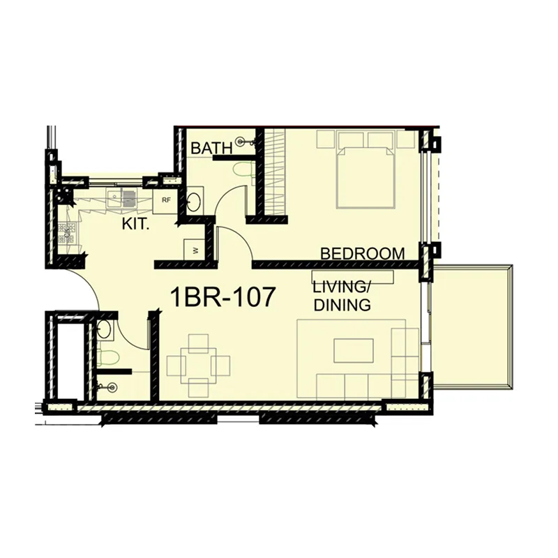 Floor plan — 1 BR