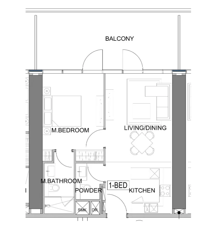 Floor plan — 1 BR