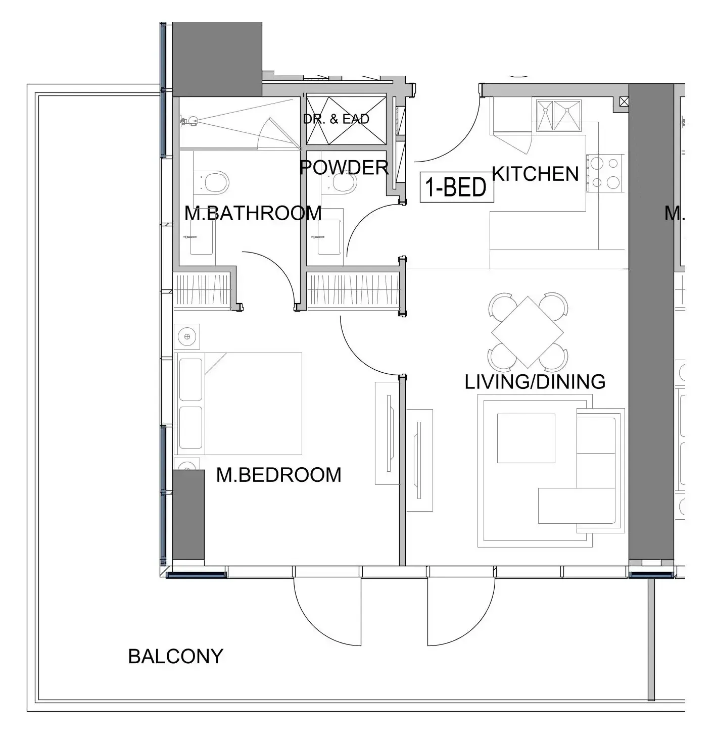 Floor plan — 1 BR
