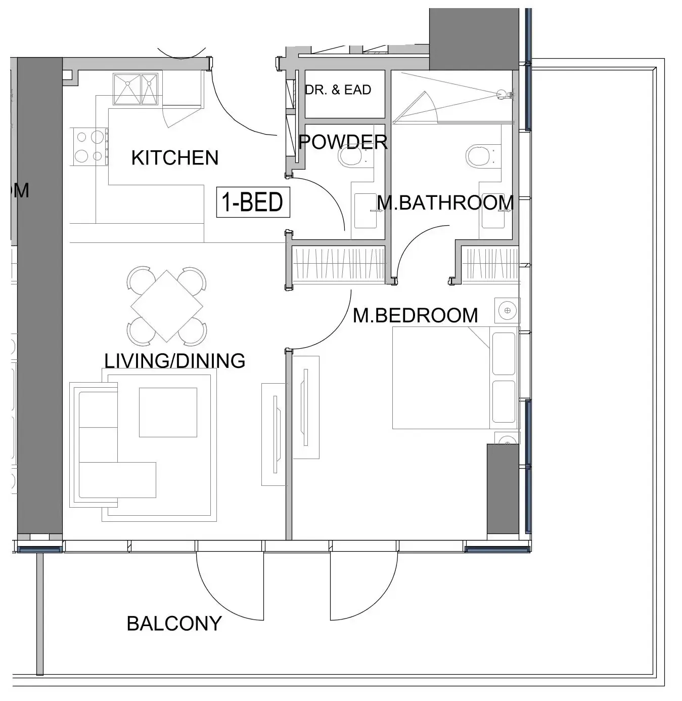 Floor plan — 1 BR