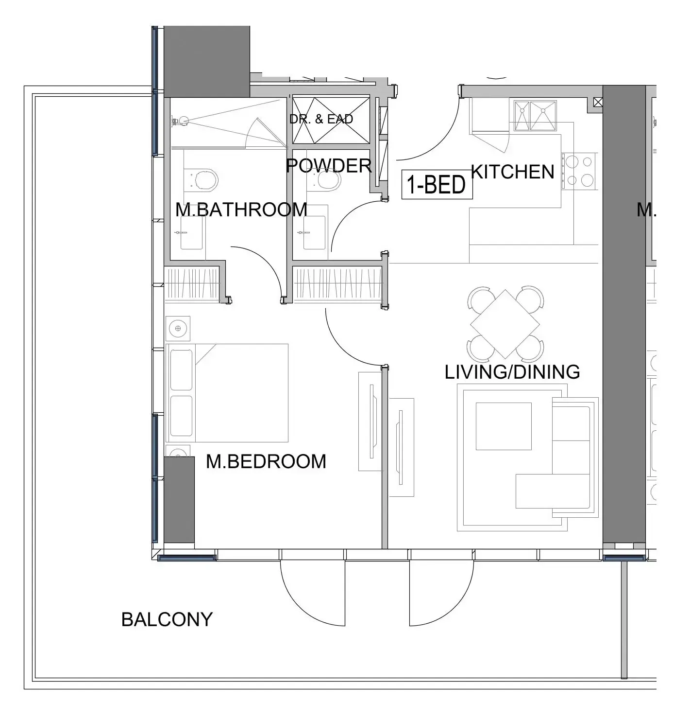 Floor plan — 1 BR