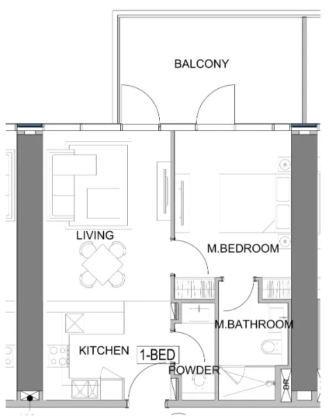 Floor plan — 1 BR