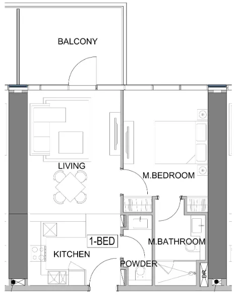Floor plan — 1 BR