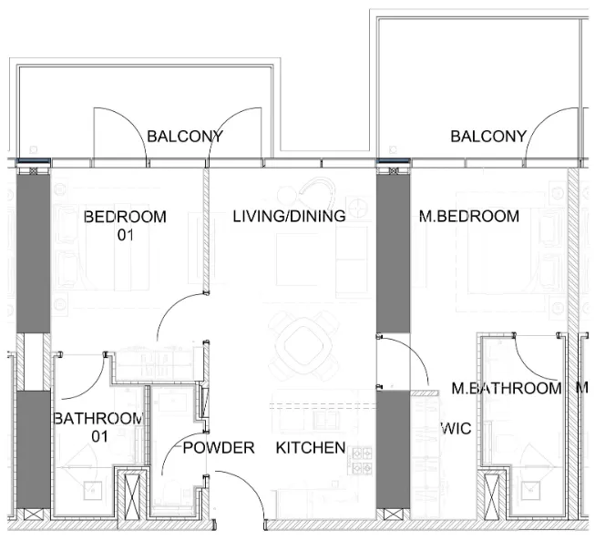 Floor plan — 2 BR