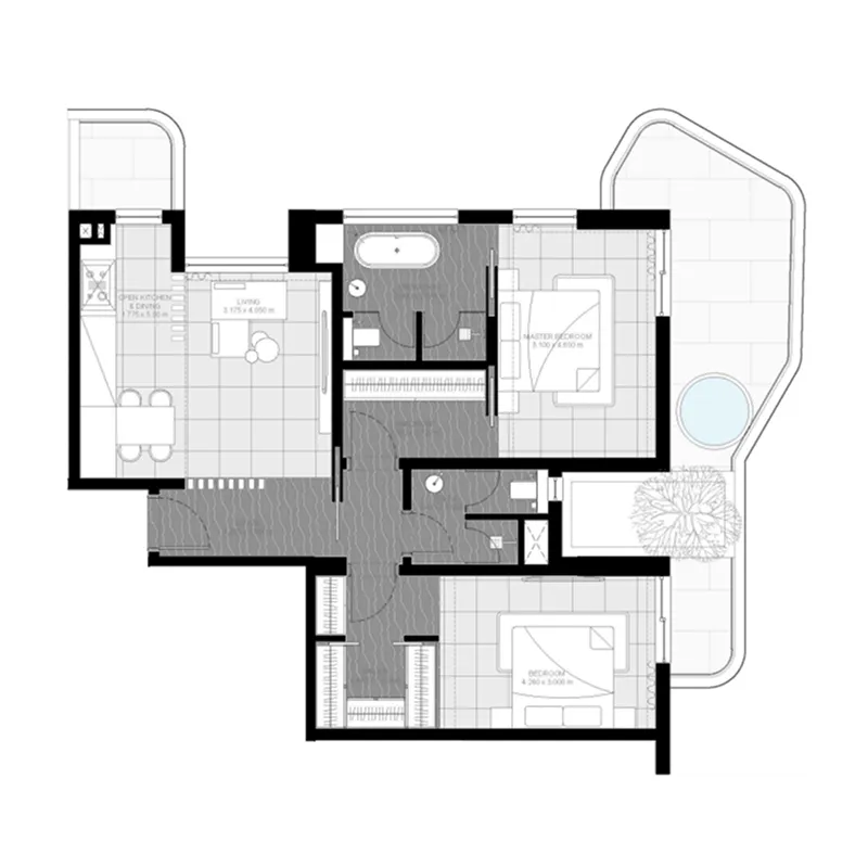 Floor plan — 2 BR
