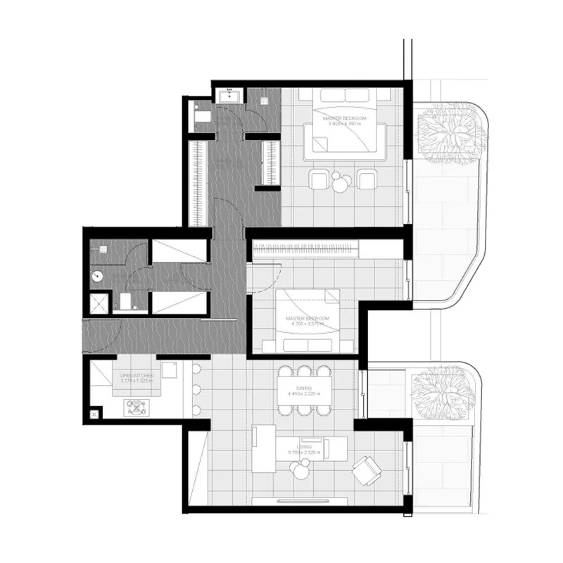 Floor plan — 2 BR