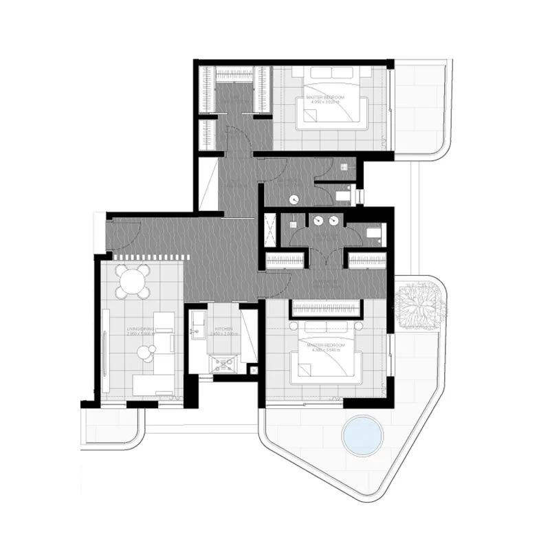 Floor plan — 2 BR