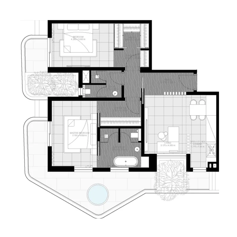 Floor plan — 2 BR