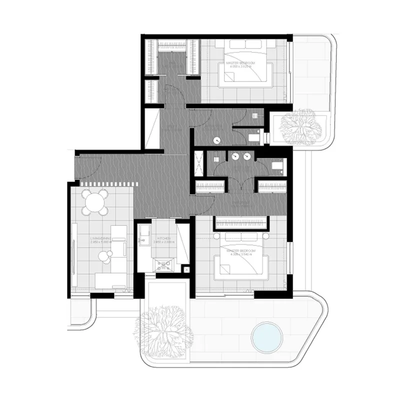 Floor plan — 2 BR