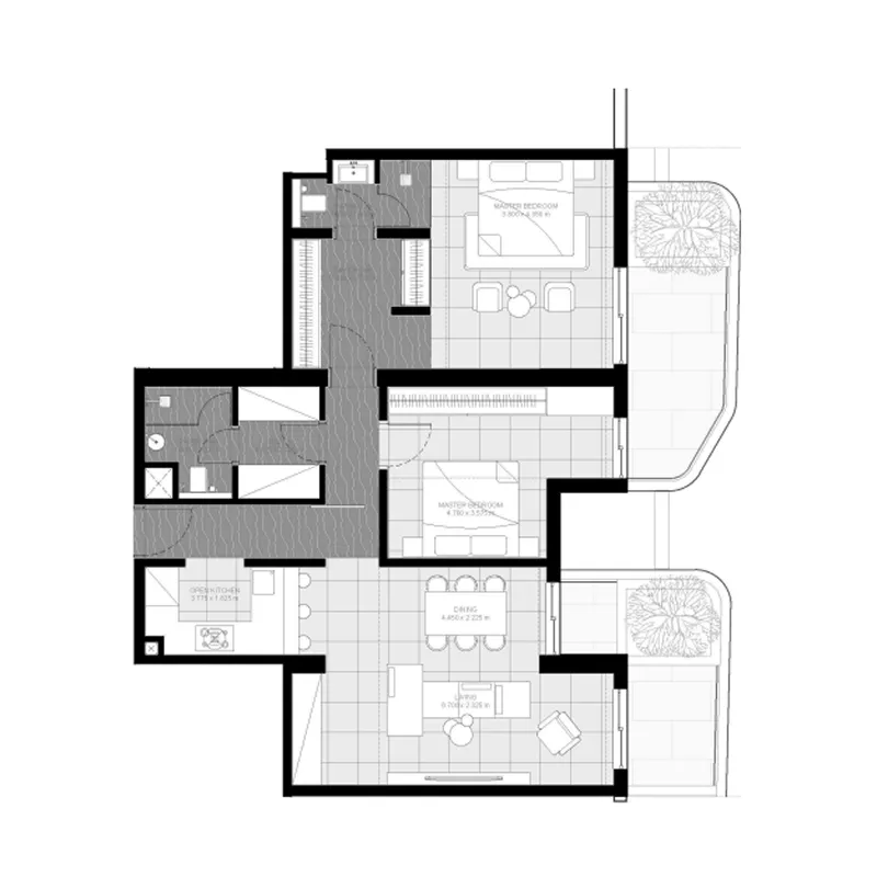 Floor plan — 2 BR