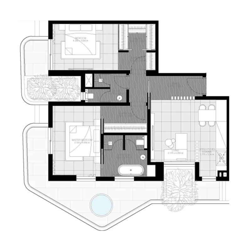 Floor plan — 2 BR