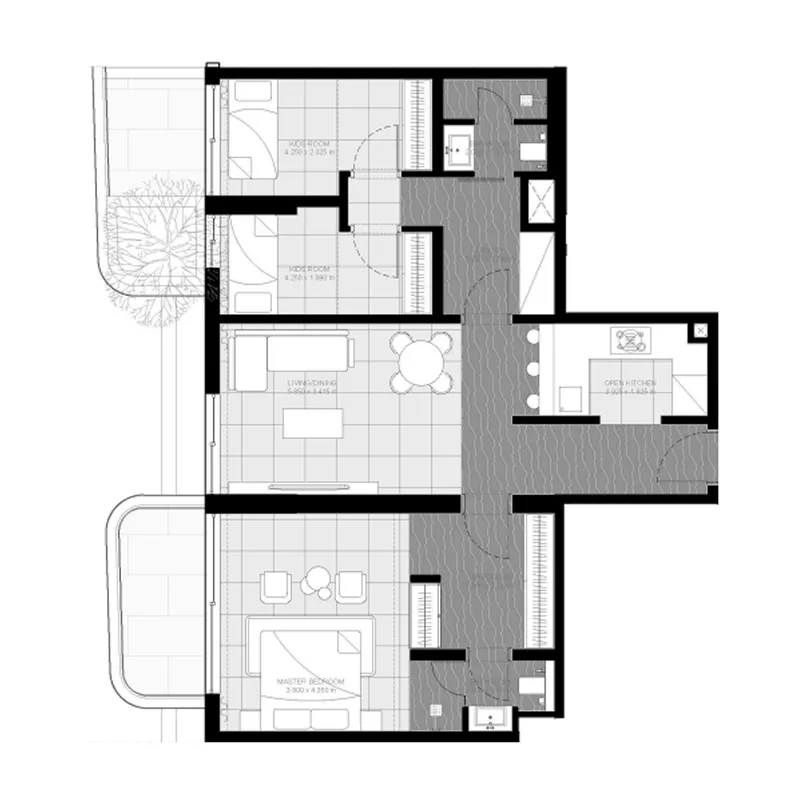 Floor plan — 2 BR