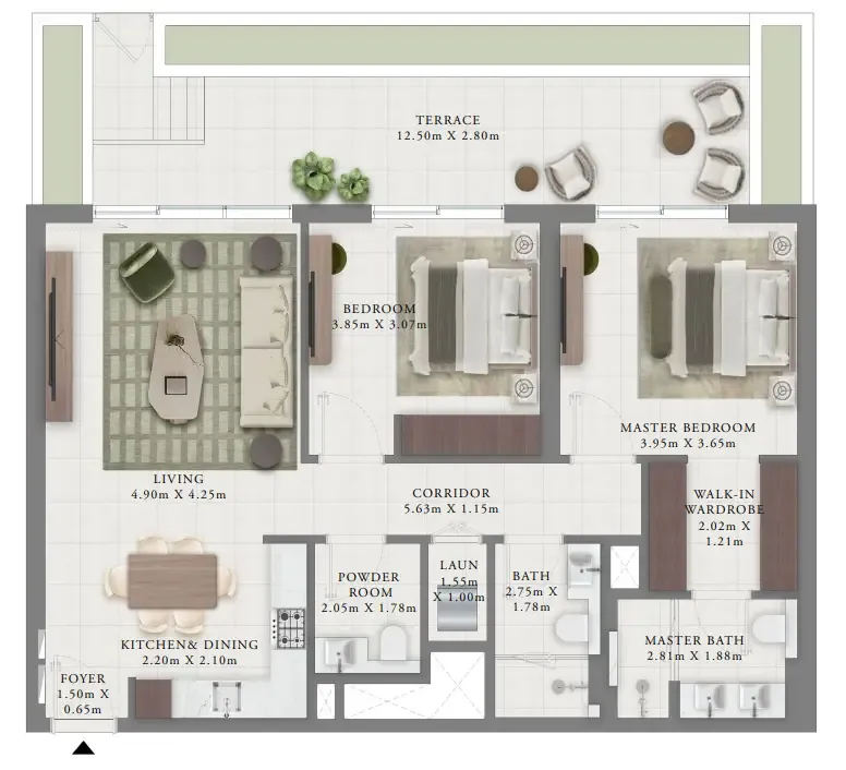 Floor plan — 2 BR