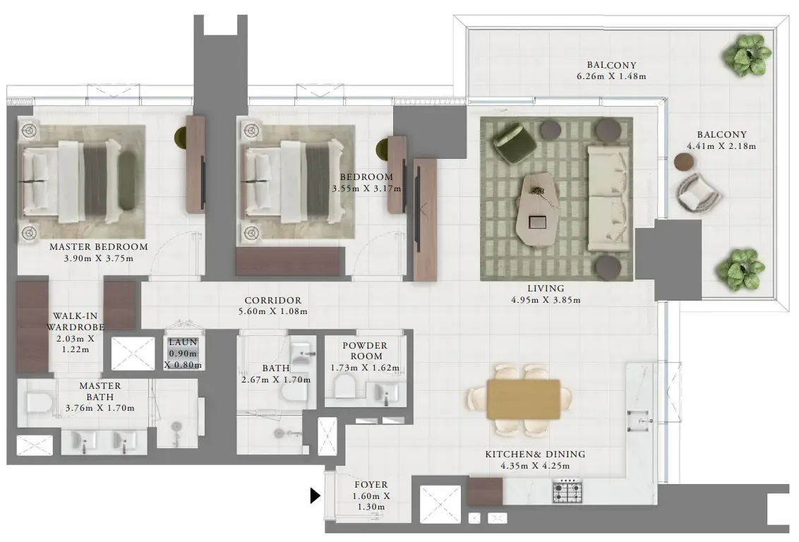 Floor plan — 2 BR