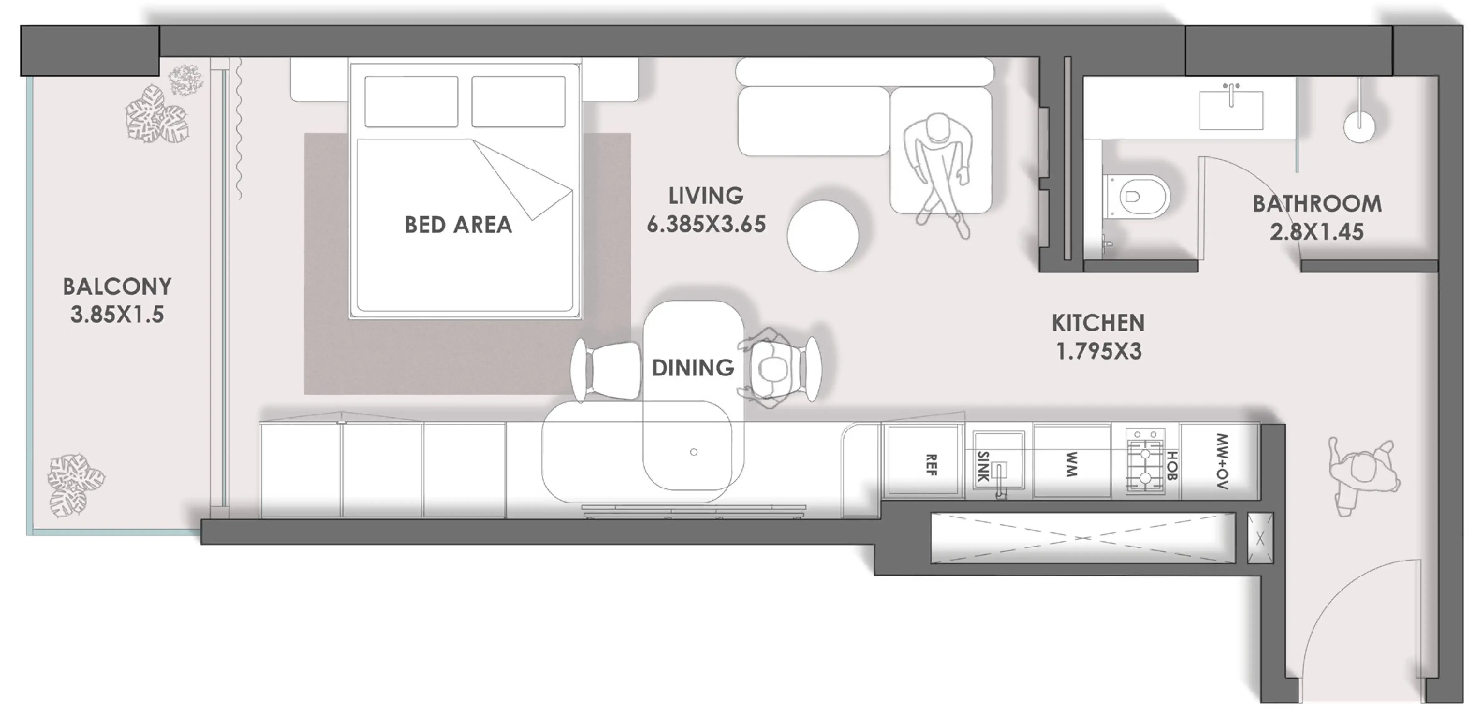 Floor plan — Studio