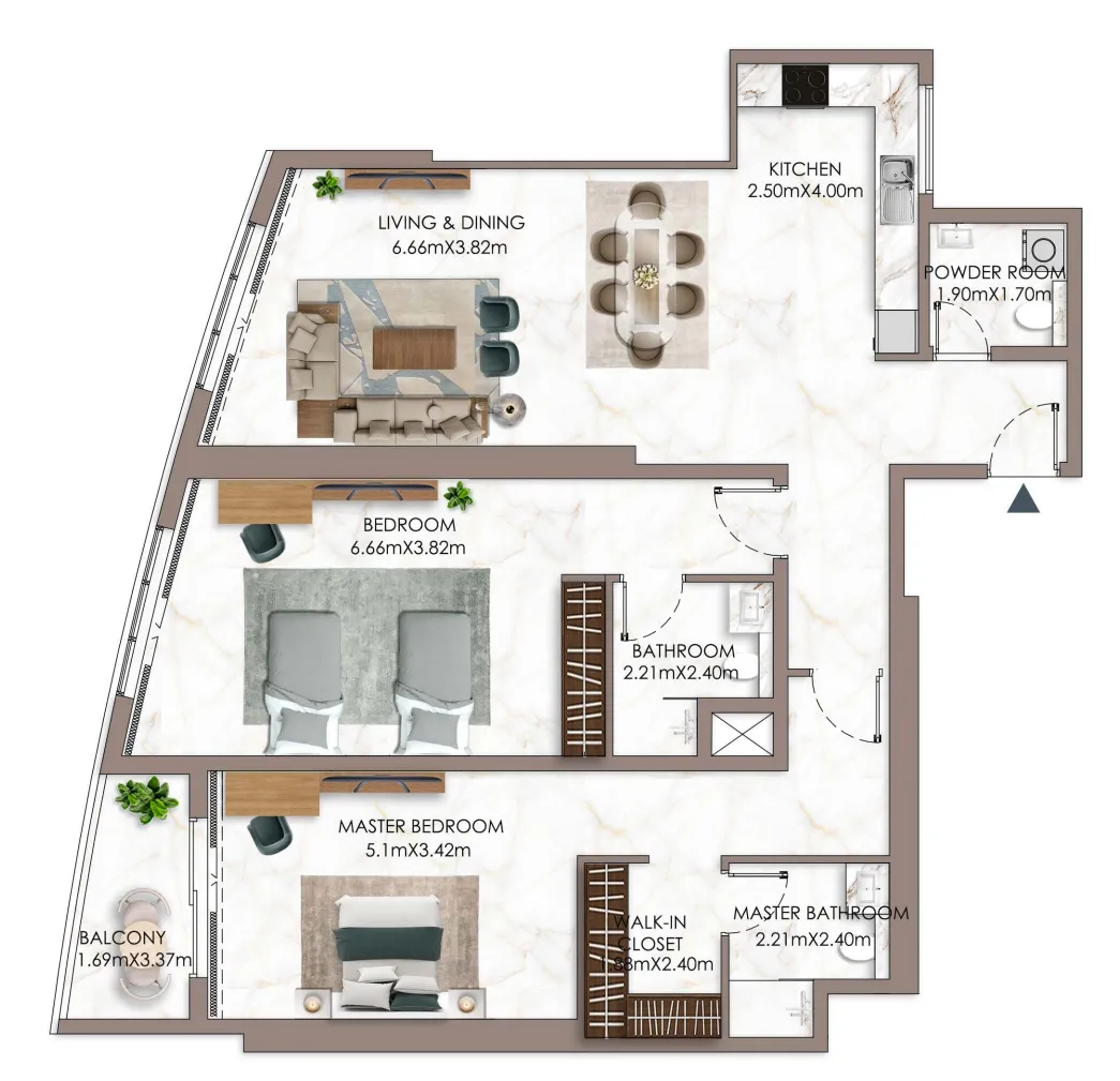 Floor plan — 2 BR