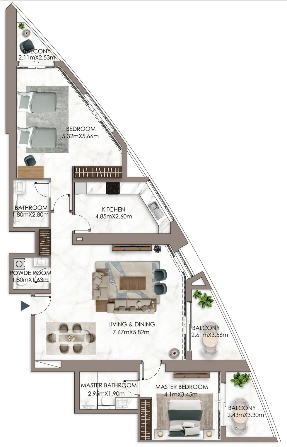 Floor plan — 2 BR