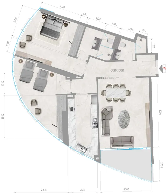 Floor plan — 2 BR