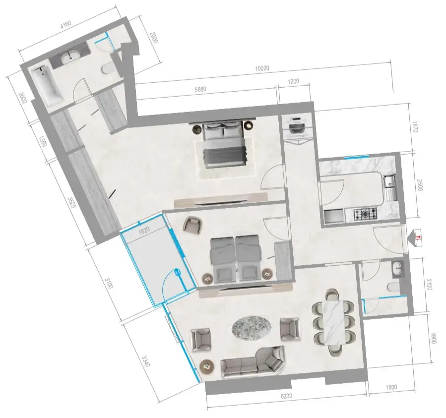 Floor plan — 2 BR
