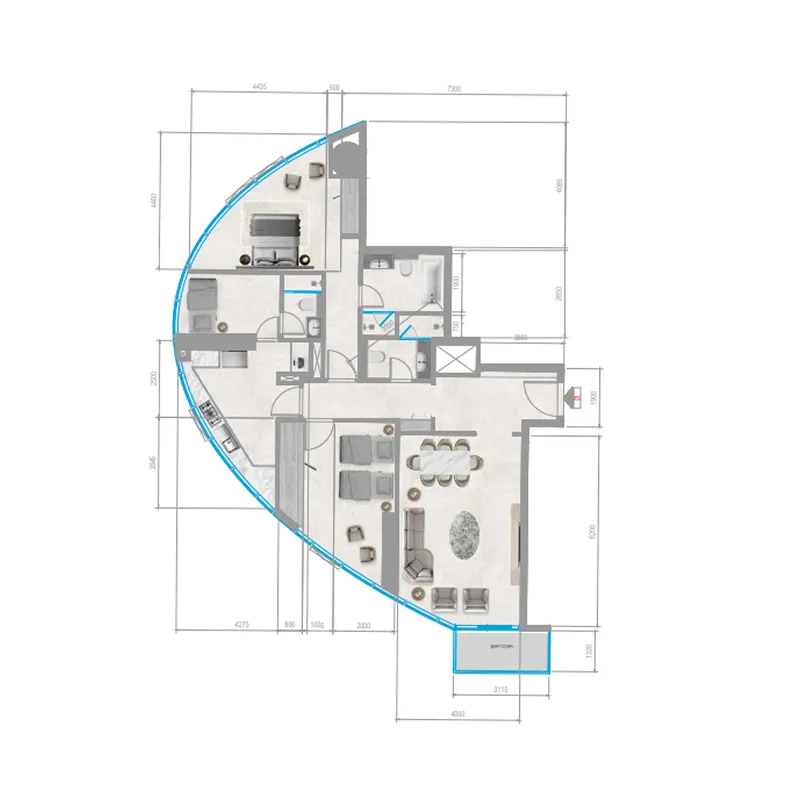 Floor plan — 2 BR