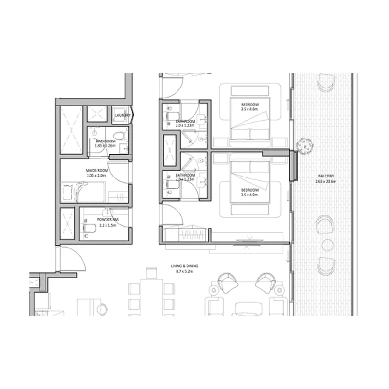Floor plan — 3 BR