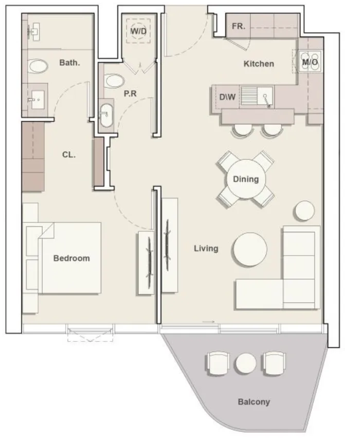 Floor plan — 1 BR