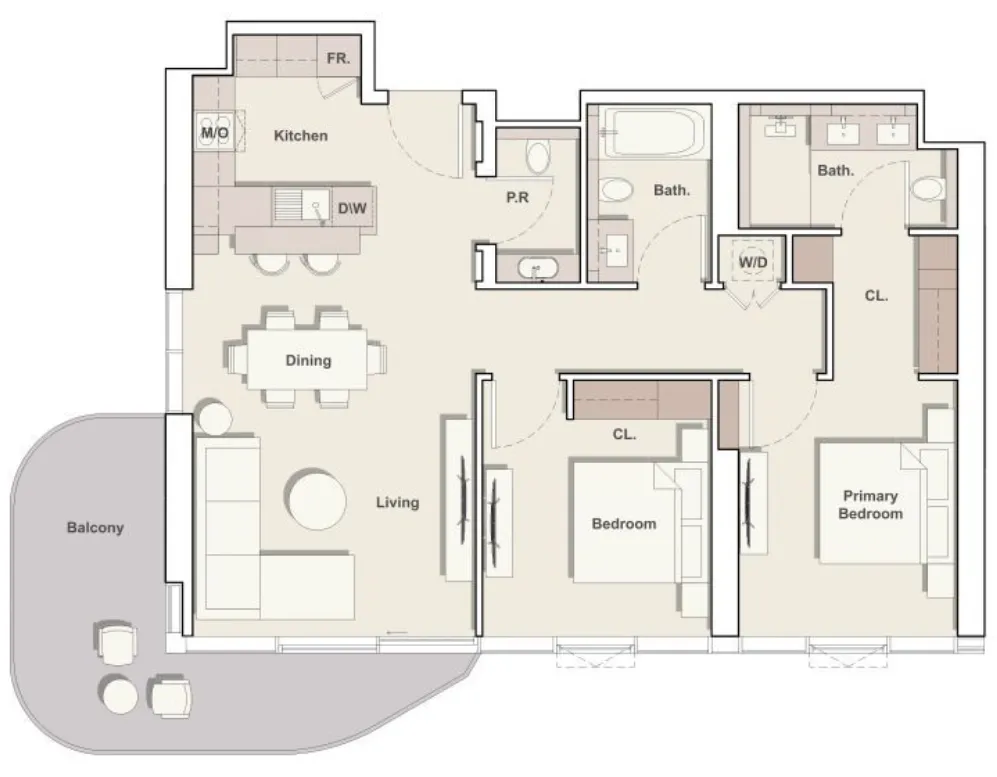 Floor plan — 2 BR