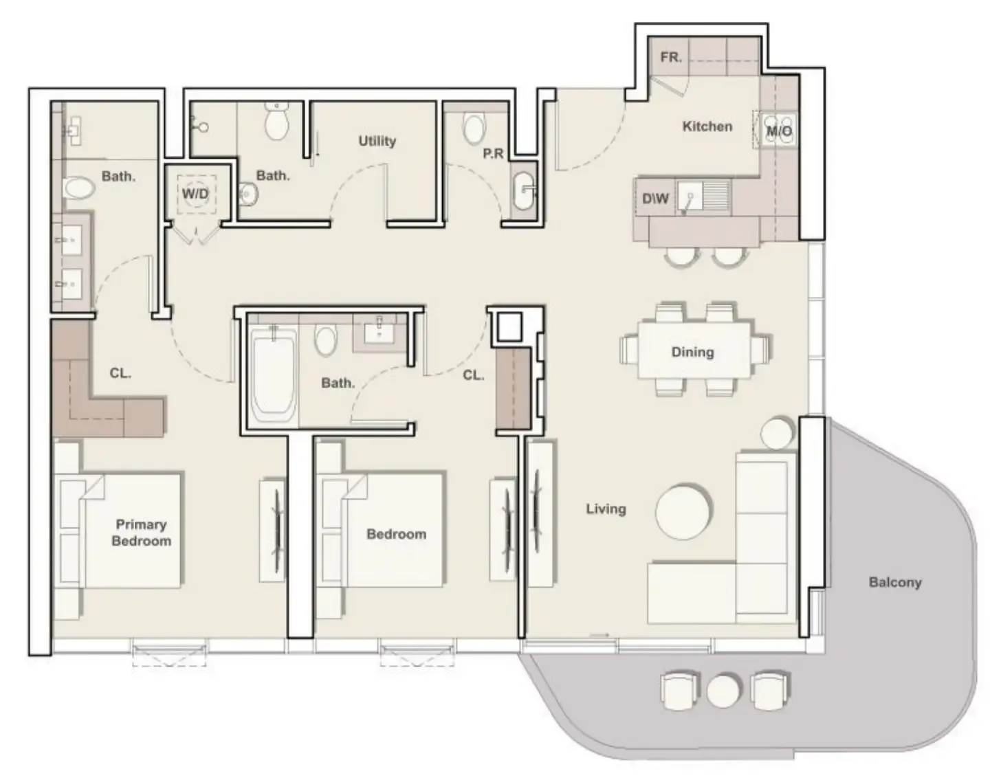 Floor plan — 2 BR