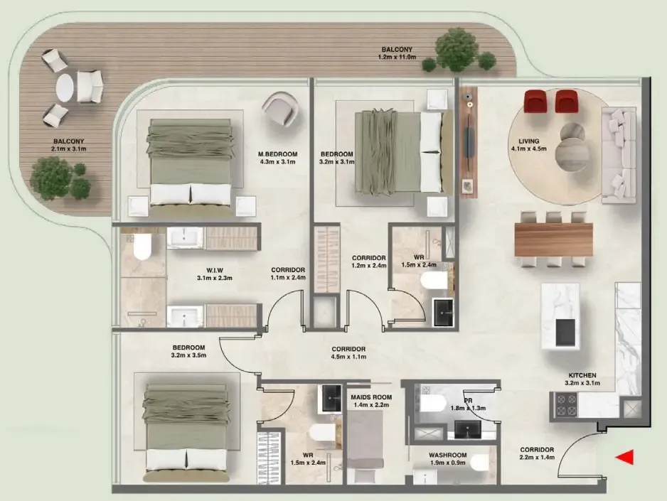 Floor plan — 3.5 BR