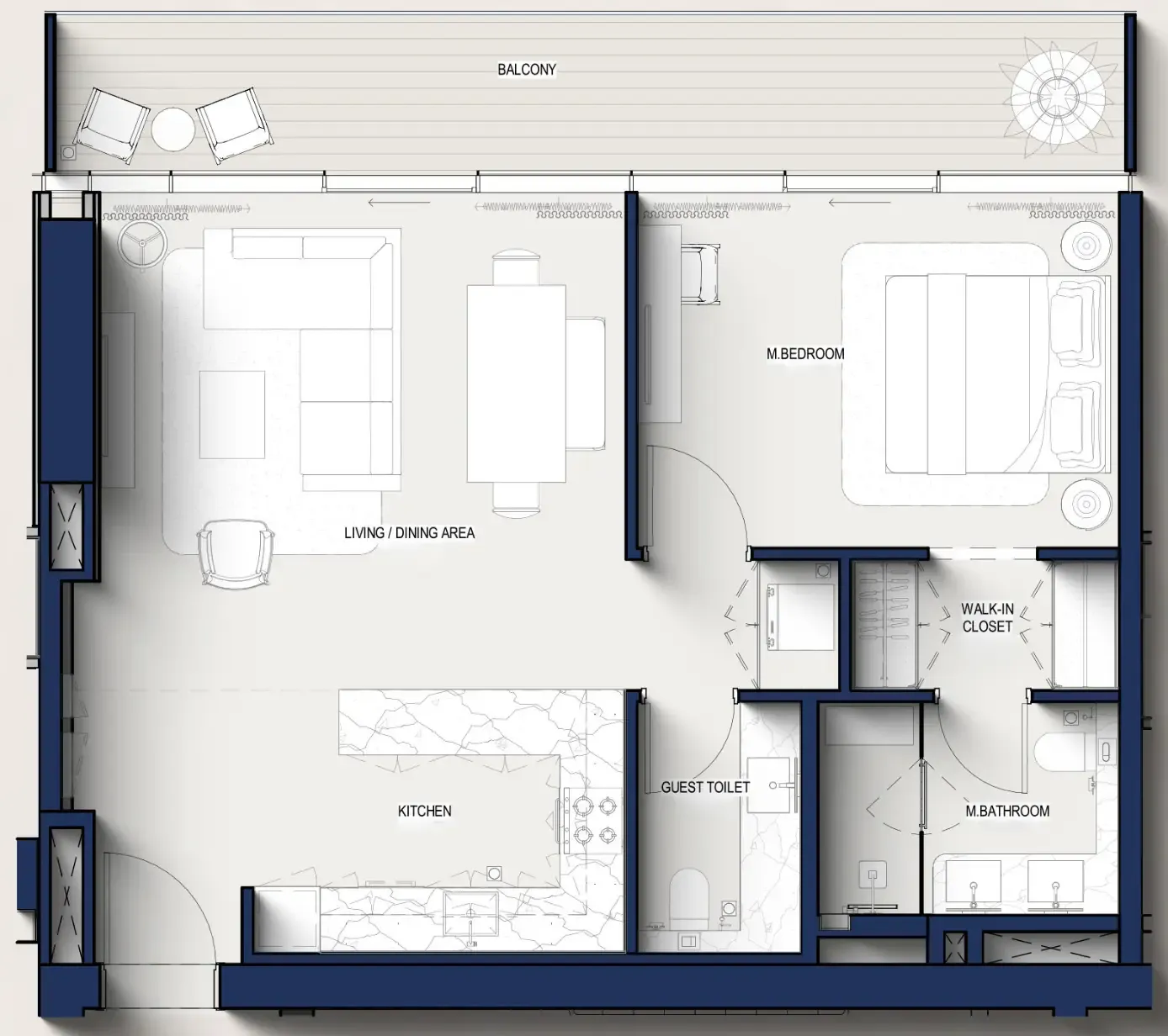Floor plan — 1 BR