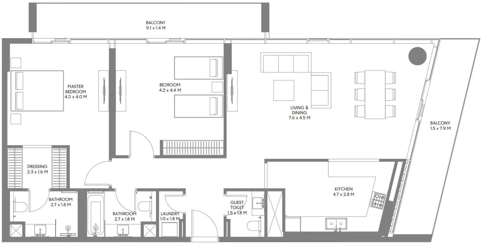 Floor plan — 2 BR