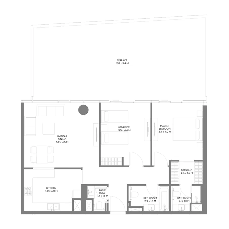 Floor plan — 2 BR