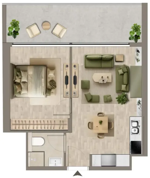 Floor plan — 1 BR