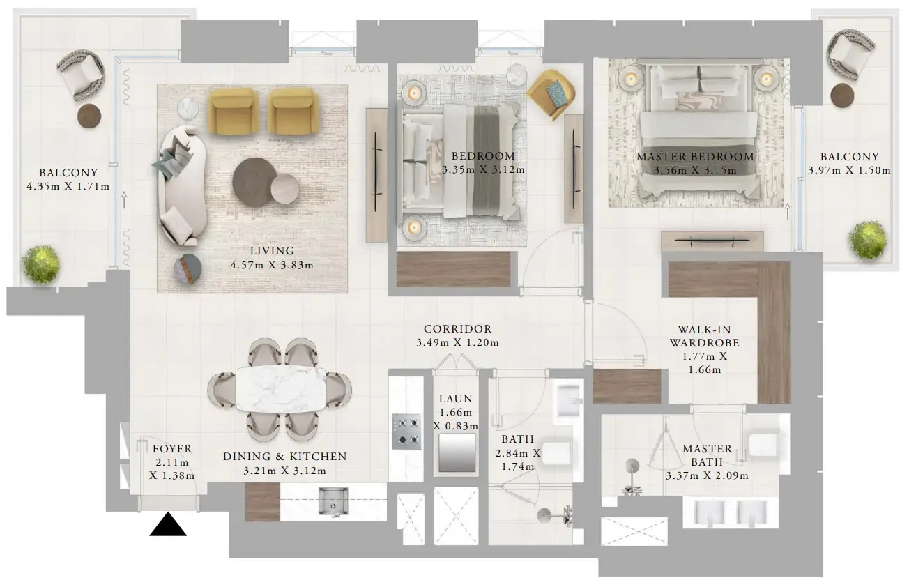 Floor plan — 2 BR