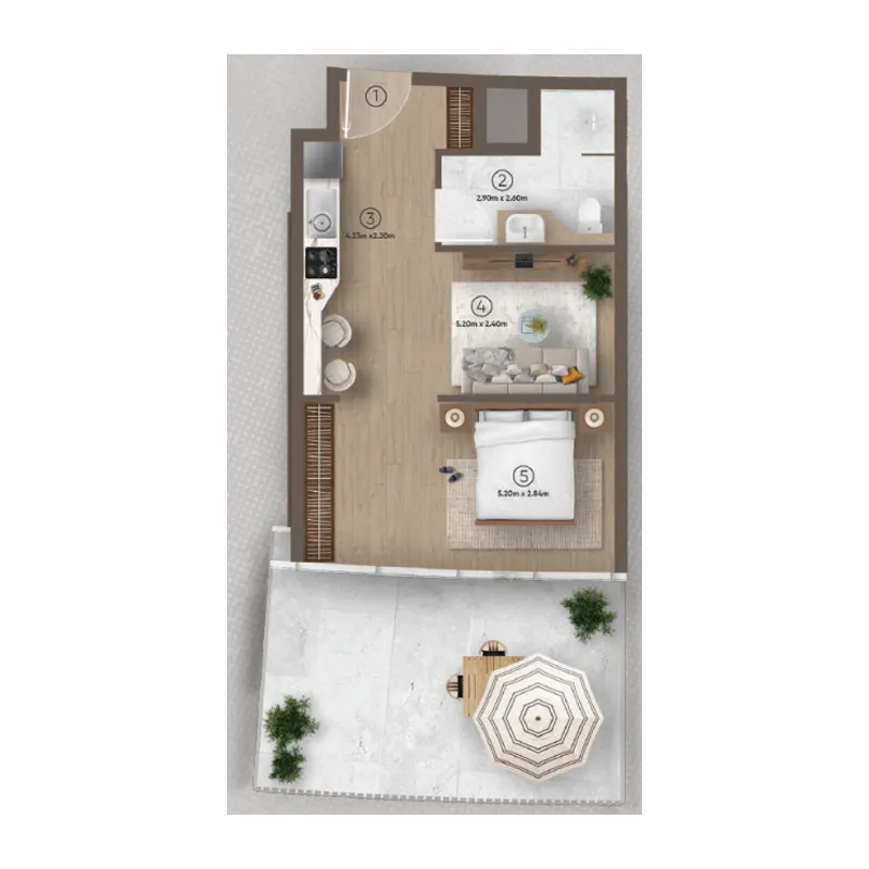 Floor plan — Studio