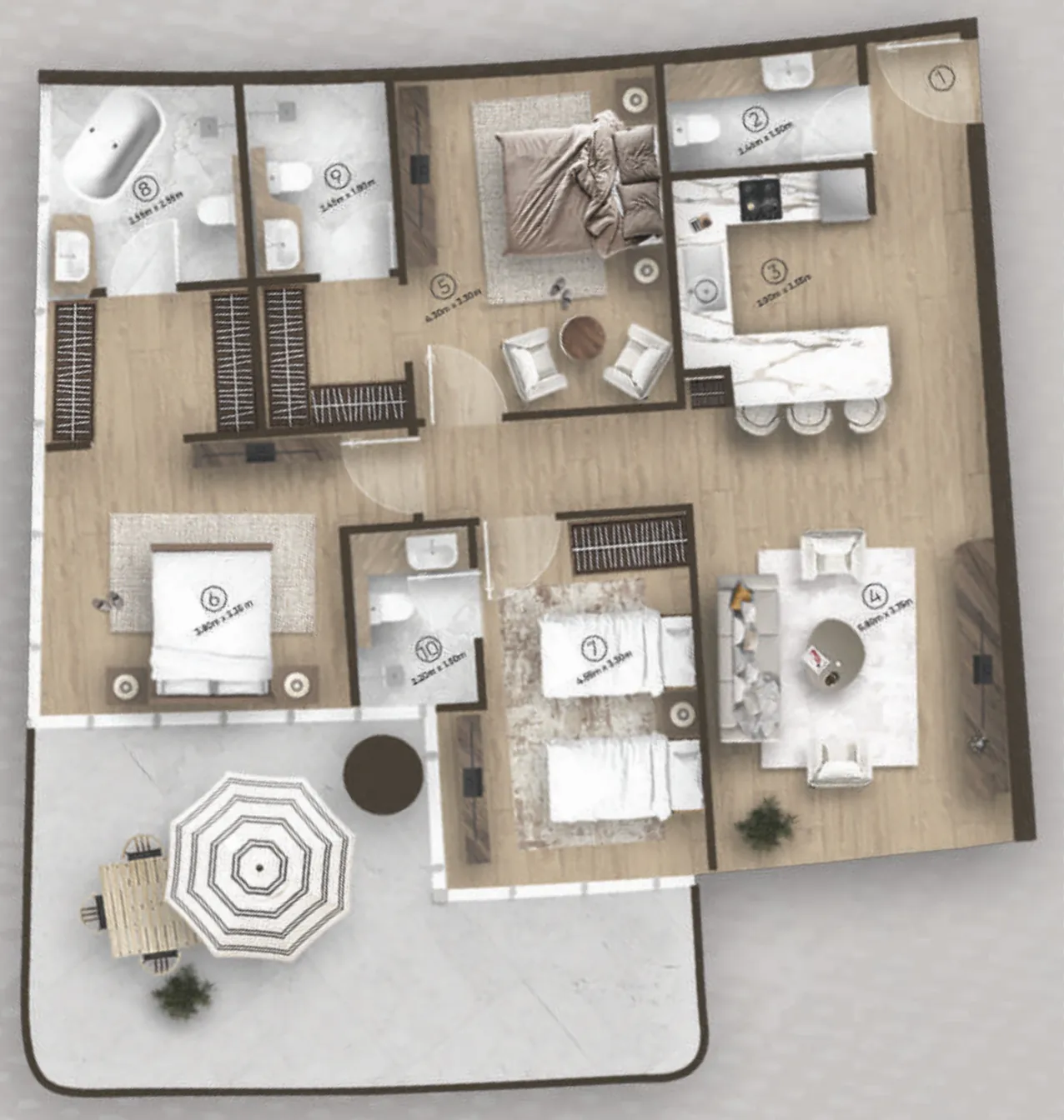 Floor plan — 3 BR